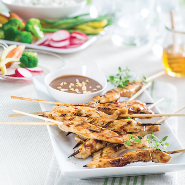 Grilled Chicken Satay with Honey Peanut Sauce Highland Honey